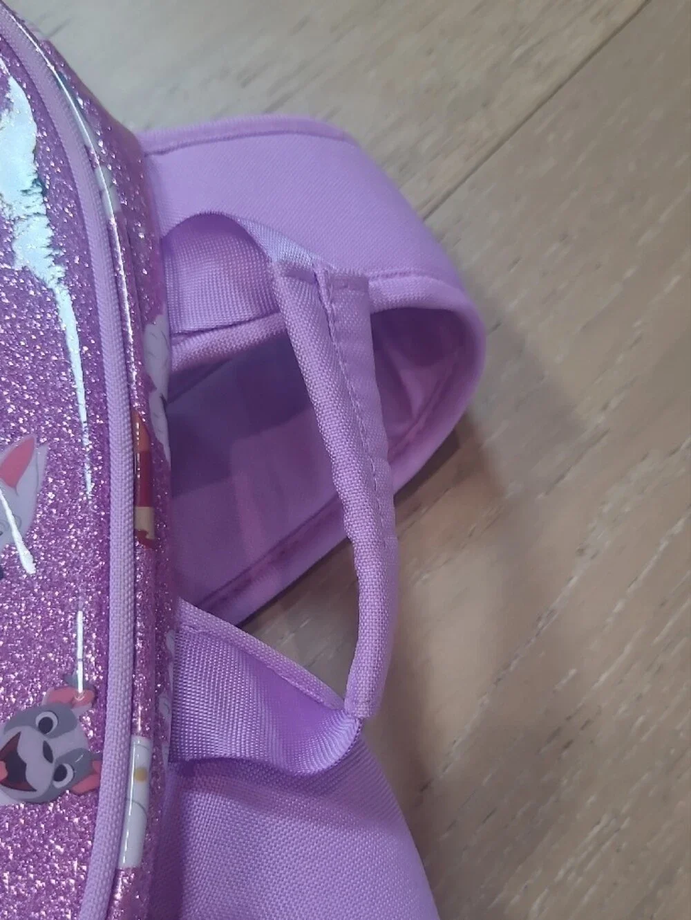 EUC Disney Store Backpack Girls Disney Dogs Purple Glitter Character School Bag